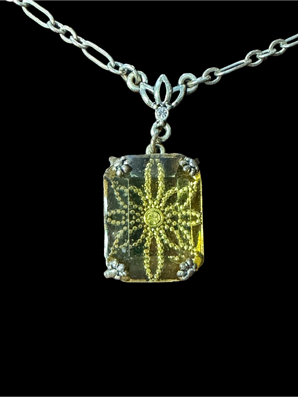 Vintage Signed NRT Art Deco Revival Intaglio Statement Necklace Avon
